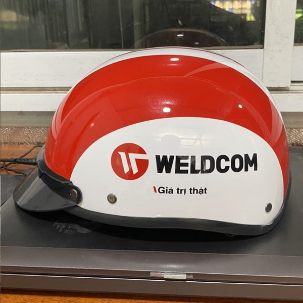 Mũ bảo hiểm in logo Weldcom