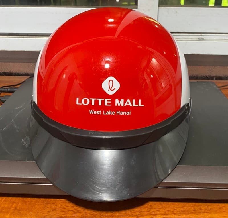 Mũ bảo hiểm nửa đầu in logo Lotte Mall